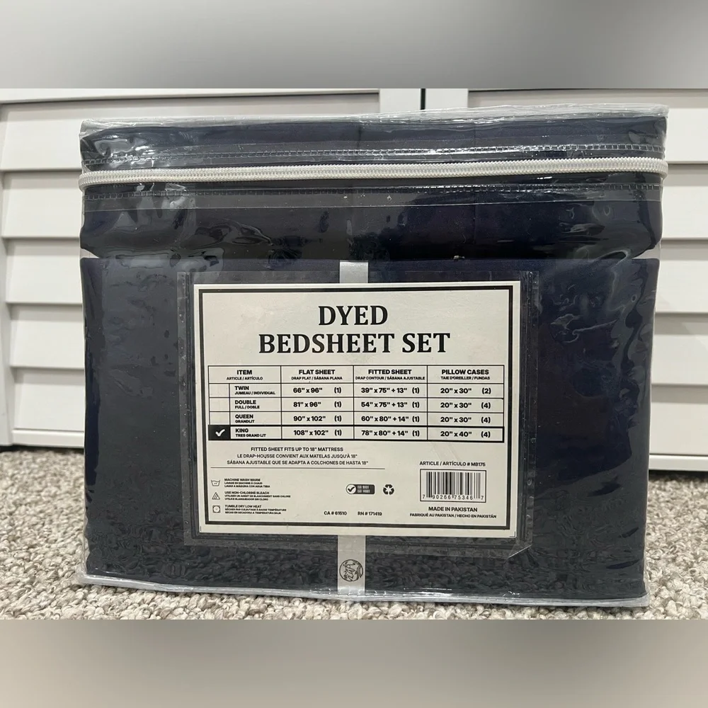 King 6 Piece Sheet Set Navy Blue 6400 Series Deep Pocket Soft Bedding